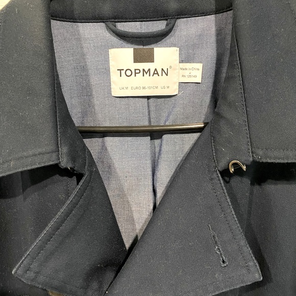 Topman Long Navy Jacket - Picture 1 of 3